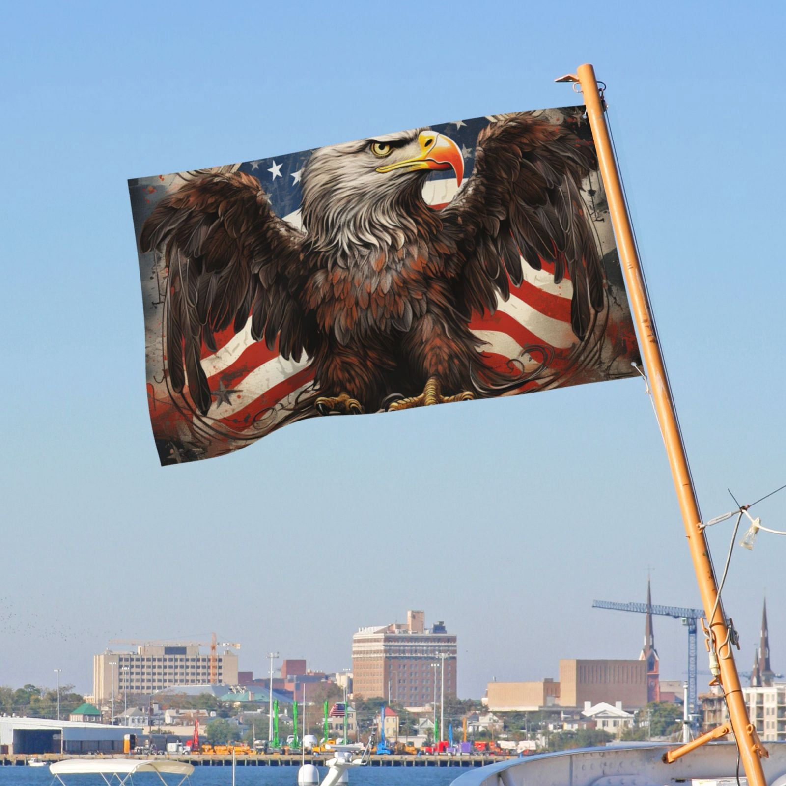 United States Navy Eagle American Flag USA Double Sided Flag 3x5FT Reversible Garden Flag Outdoor Decor for House, Porch, Lawn, Yard, Indoor Wall, Party Decoration
