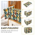 thumbnail image 2 of Yayeee Collapsible Cube Storage Bin with Lid Fabric Closet Decorative Basket with Handles, Yellow Geometric, 2 of 7
