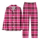thumbnail image 2 of Gibobby Pijamas para Mujer Conjunto a Juego Pijamas navideños Conjunto de Pijama Largo de satén con Botones clásicos para Mujer con Bolsillos (Rosa, L), 2 of 4
