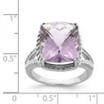 thumbnail image 7 of 925 Sterling Silver Rhodium Checker-Cut Pink Quartz Ring Size 7, 7 of 7