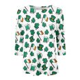 thumbnail image 4 of Hauts Habillés pour Femmes Mode T-shirt Imprimé pour la Saint-Patrick Manches 3/4 Blouse Col Rond Hauts Décontractés Hauts pour Femmes Tendance en Liquidation, 4 of 4