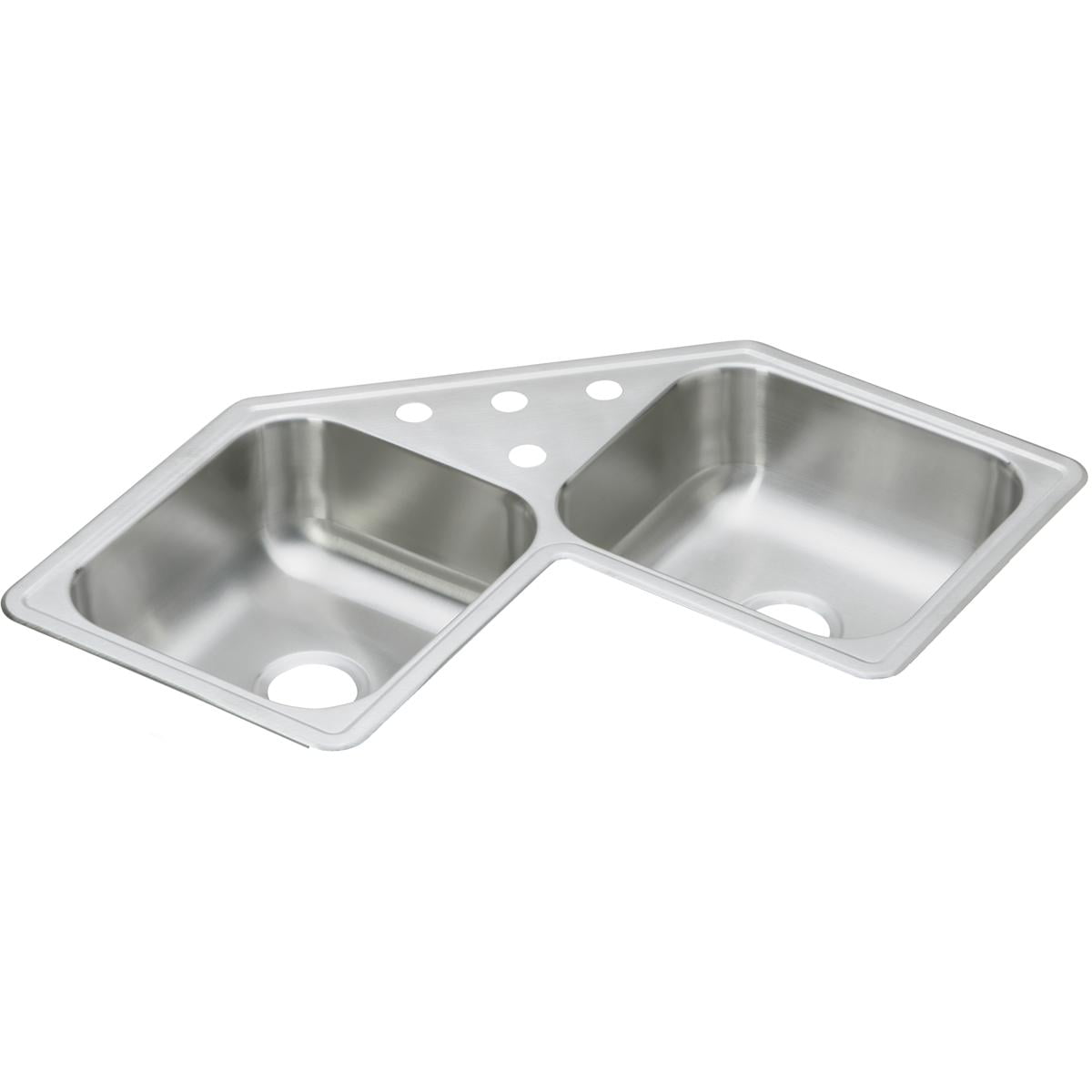 Photo 1 of Dayton Stainless Steel DE217324 31-7/8" x 31-7/8" x 7", Equal Double Bowl Corner Sink