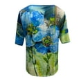 thumbnail image 5 of Ichuanyi Womens Tops Plus Size Women Short Sleeve Printed V-Neck Tops Tee T-Shirt Blouse, 5 of 5