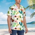 thumbnail image 3 of Fotbe Floral Vintage Camisa Hawaiana para Hombre Unisex – Camisa Casual de Verano con Botones de Manga Corta de Algodón y Lino,Medium, 3 of 7