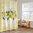 thumbnail image 4 of Summer Lemons Shower Curtain, Pastoral Yellow Fruit Plant Leaves Floral Plaid Waterproof Shower Curtain Set with 12 Hooks Lightweight Bath Curtains Fabric Bathroom Decor 72x78 Inches, 4 of 9