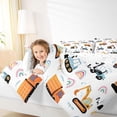 thumbnail image 4 of Homewish Equipment Truck Bulldozer Full Size Comforter Sets,Colorful Cute Rainbow Bedding Comforter Set,White Orange Blue Bedding Sets For Boys Teens,Breathable Home Decor Reversible,3pcs, 4 of 8