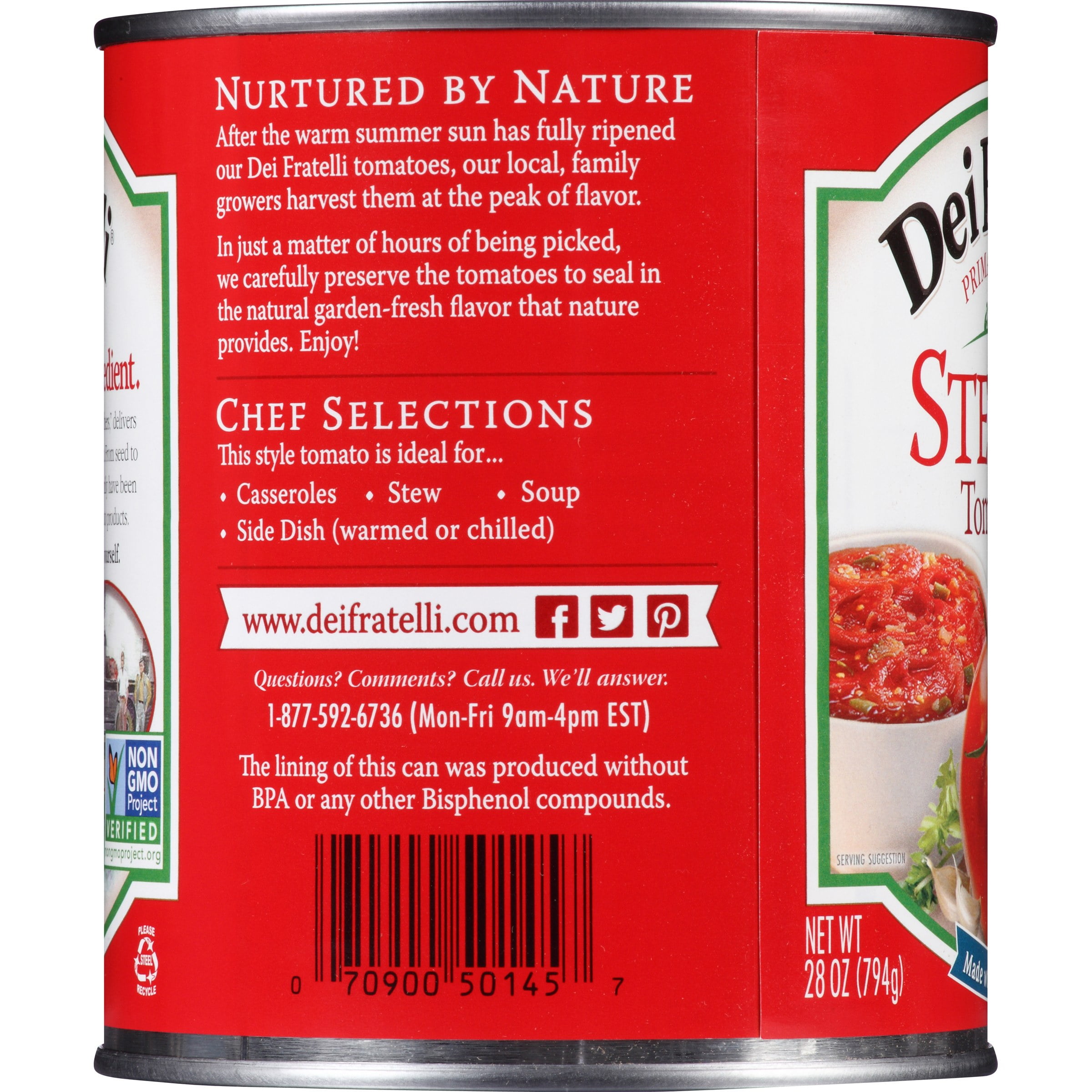 (6 pack) Dei Fratelli Stewed Tomatoes, 28 Oz
