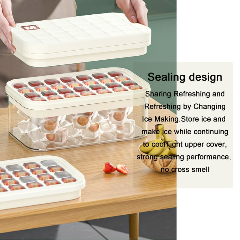 Mouliraty Square Ice Cube Mold Ice Block Tray, 28 Press-type Ice Trays, Homemade Ice Ball Chilly Ice Block Molds, Easy Press Out Pattern Flexible Ice