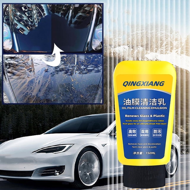 Loción Limpiadora de Película de Aceite para Coche, Removedor de Película de Aceite para Parabrisas, Limpiador de Película de Aceite, Limpiador de Vidrios, 150 Ml