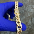 thumbnail image 6 of Mens Choker 18k Gold Plated Cuban Link Hip Hop Chain 16" Inch x 13MM Full Stone Bling Necklace, 6 of 15