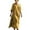 Yellow, variant on Boho Linen Maxi Dress for Women Summer Elbow-Length Short Sleeve Loose Casual Beach Vacation Long Popover Dress