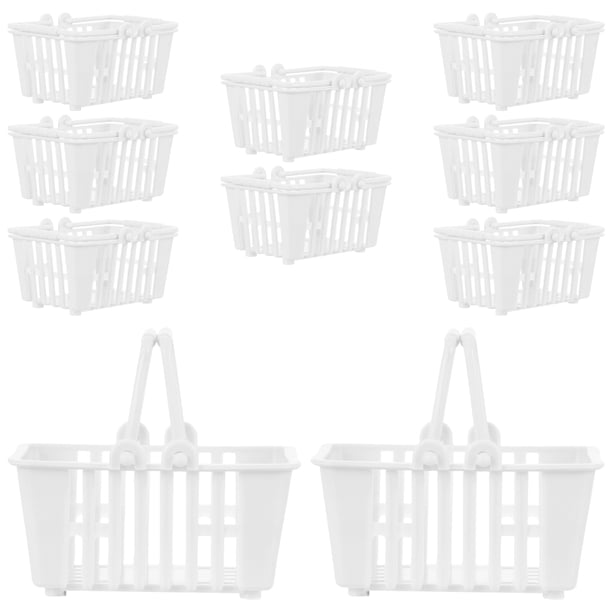 KAKOWELY 10 mini cestas de compra para guardar cosas, cestas de almacenamiento en miniatura para casa de muñecas, juguetes.