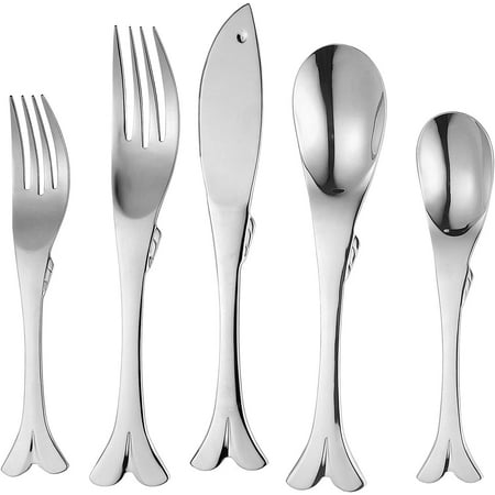 

Fish Flatware Set 18/8 Stainless Steel Silverware Cutlery Set Service For 4 Mirror Polished Dishwasher Safe (Fish)
