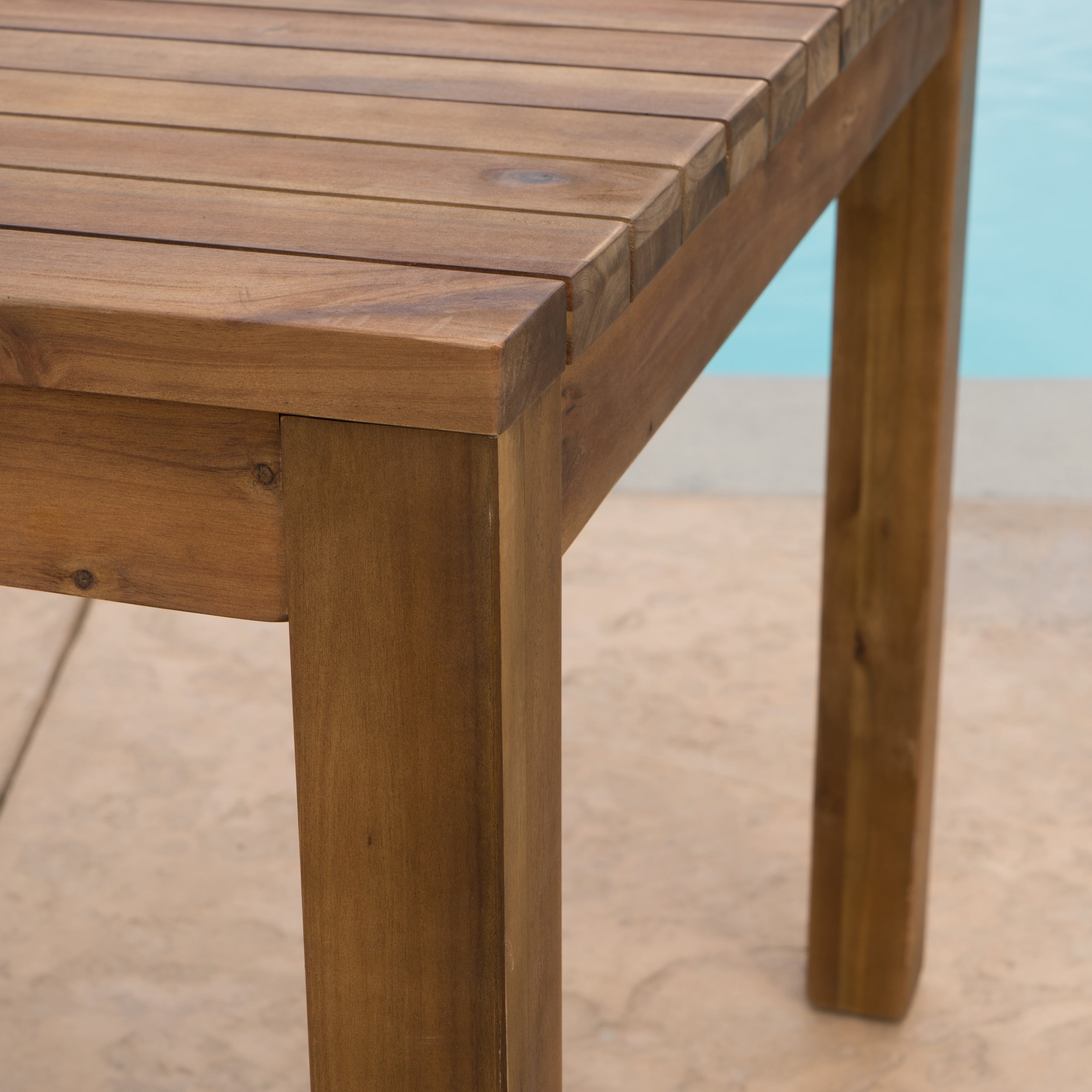 Caroline Outdoor 9 Piece Acacia Wood Dining Set with Expandable