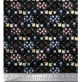 thumbnail image 1 of Soimoi Cotton Voile Fabric Check & Floral Artistic Printed Fabric 1 Yard 42 Inch Wide, 1 of 1