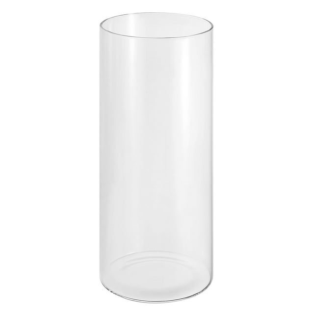 Uxcell 9.8"x3.9" Jarrón de cilindro de vidrio transparente para flores en la mesa, soporte para velas flotantes
