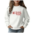 thumbnail image 1 of Chandail à Capuche de Noël pour Filles Lettres Joyeuses Manches Longues Mode Décontractée Col Rond Chandail d'Hiver Confortable pour Enfants, 1 of 4