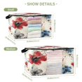 thumbnail image 2 of Foldable Clothes Storage Bags Clothes Organizer Bin with Clear Windows for Clothes Bedding Blue and Red Flowers, 2 of 6
