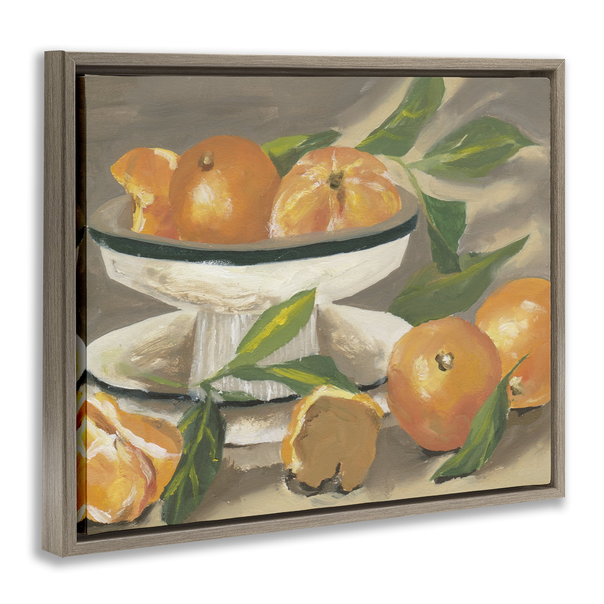 Stupell Industries Oranges in Stillness Brown Framed Floater Canvas Wall Art, design by Melissa Wang