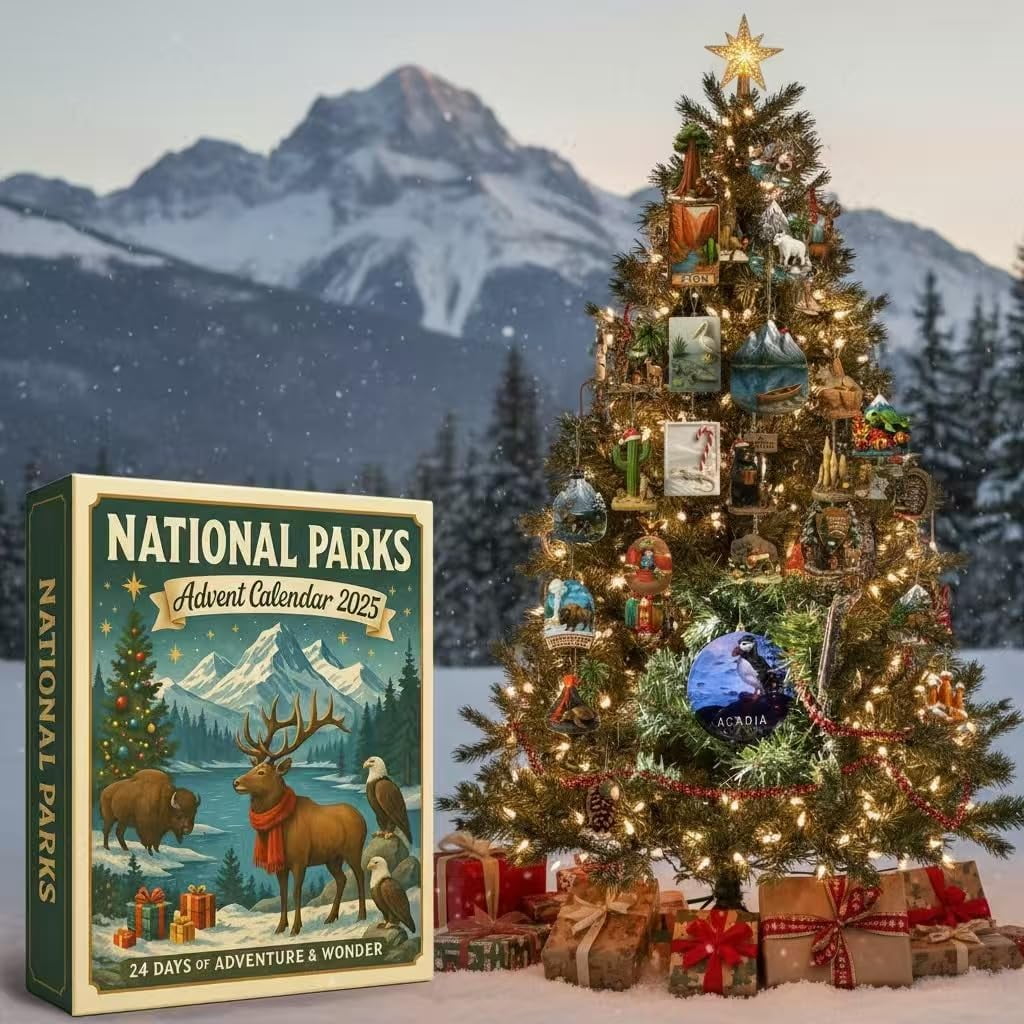 National Parks Advent Calendar 2025, 24-Day Christmas Countdown Calendar Featuring Legendary Landscapes & Wildlife, Holiday for Nature Lovers, Families & Explorers