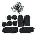 thumbnail image 2 of Juego completo de fundas para asientos de coche, de tela suave y transpirable, ajuste universal para coches, color negro, 2 of 15