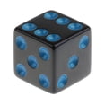 thumbnail image 3 of Juego de 10 dado estándar de 16 mm cuadrado opaco D6 de 6 caras negro con Pips azules Zulema Juego de dados de juego de mesa, 3 of 8
