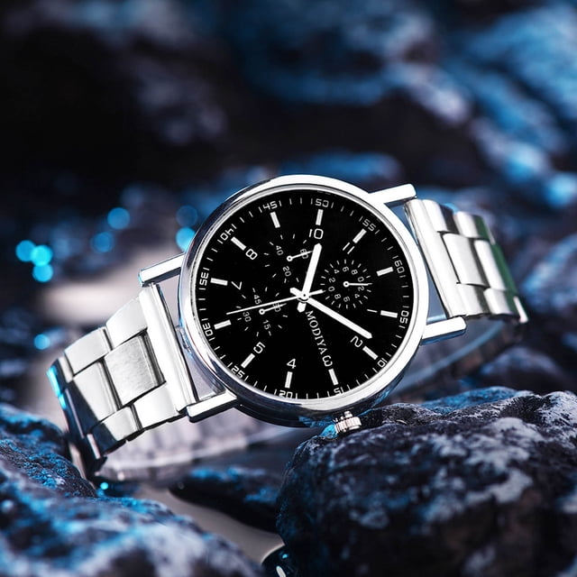 Relojes de pulsera cronógrafos de acero inoxidable para hombre, relojes de cuarzo de acero inoxidable para hombre