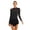 Black, variant on HULIJA Women's Long Sleeve Figure Ice Skating Dress Shiny Ballet Dance Leotard Dress Lyrical Dance Red L