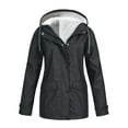 thumbnail image 2 of Chaqueta táctica para mujer, impermeable, cortavientos, para exteriores, senderismo, nieve, esquí, con capucha Gris oscuro XXL, 2 of 4