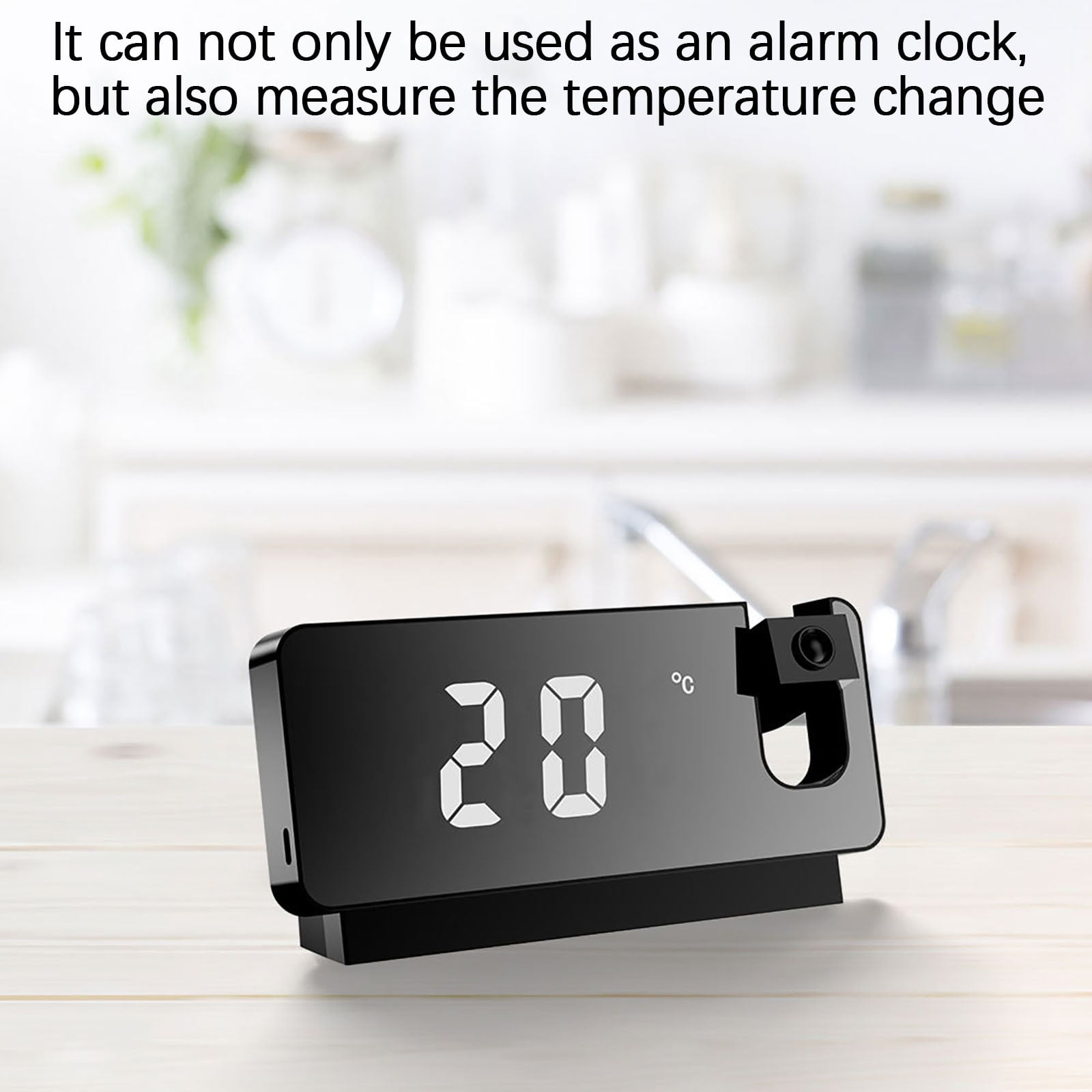 Projection Alarm Clock for Bedroom, Mirror Face Digital Clock with 180° Projector on Ceiling Wall, Dual Alarm for Heavy Sleepers, Ideal Gifts for Kids Elderly
