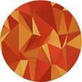 thumbnail image 1 of Ahgly Company Machine Washable Indoor Round Transitional Neon Orange Area Rugs, 4' Round, 1 of 7