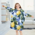thumbnail image 5 of FORMRS Wearable Blanket Hoodie with Sleeves for Kids Cozy Flannel Sweatshirt, Cartoon Lemon Leaves, 5 of 7