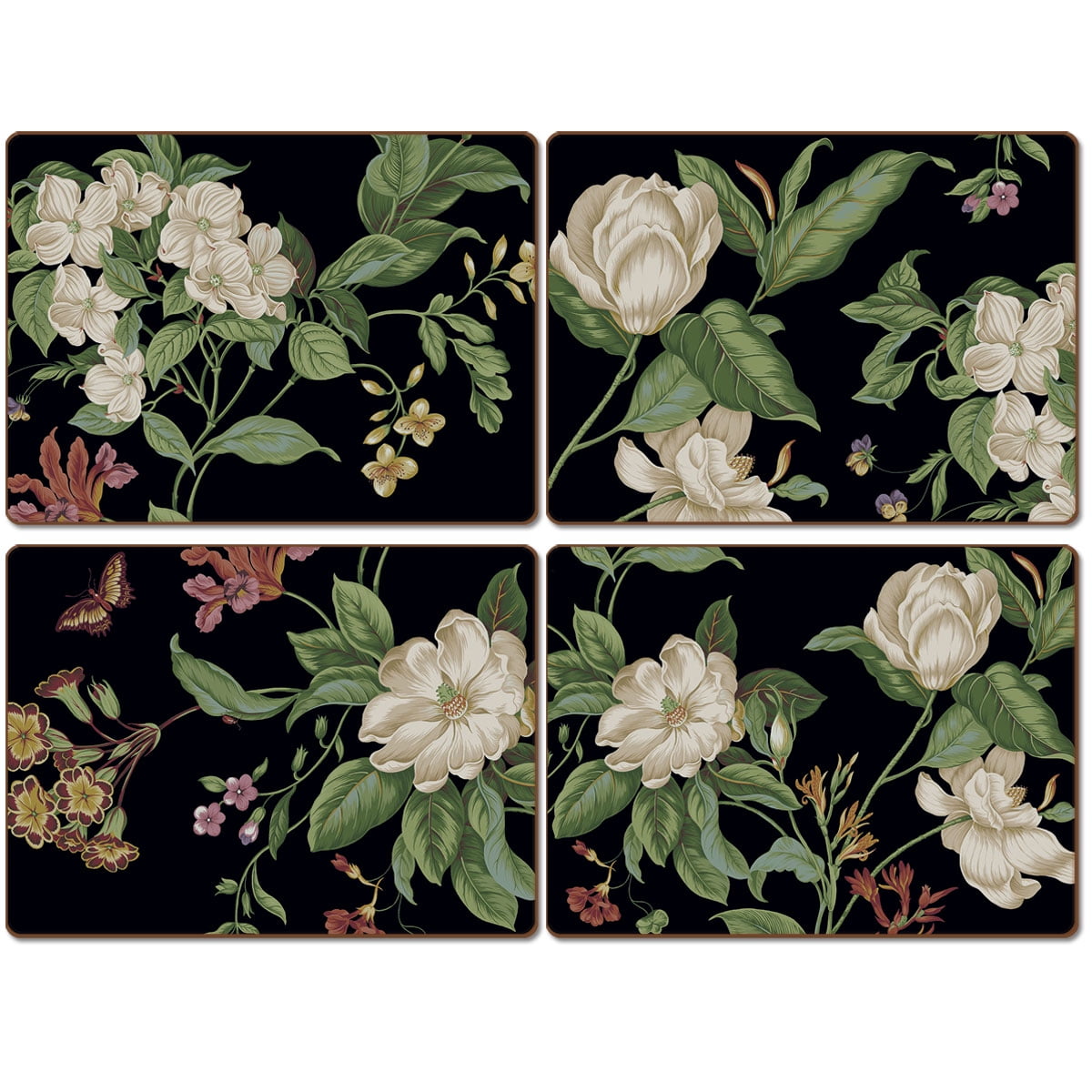 Cala Home "Garden Images on Black" Premium Decorative Hardboard Cork