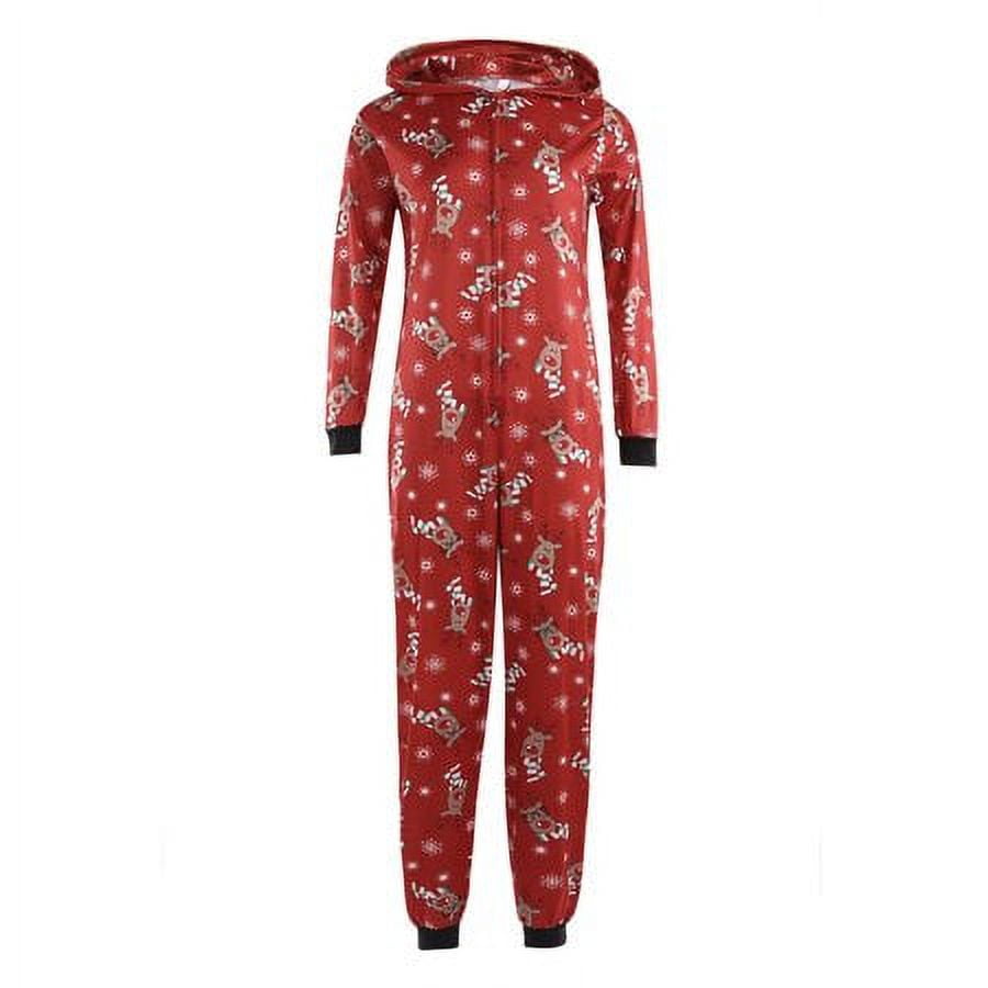 Sinhoon Christmas Family Matching Hoodie Pajamas Reindeer One Piece Jumpsuit Zipper Pjs for Adult Kids Baby