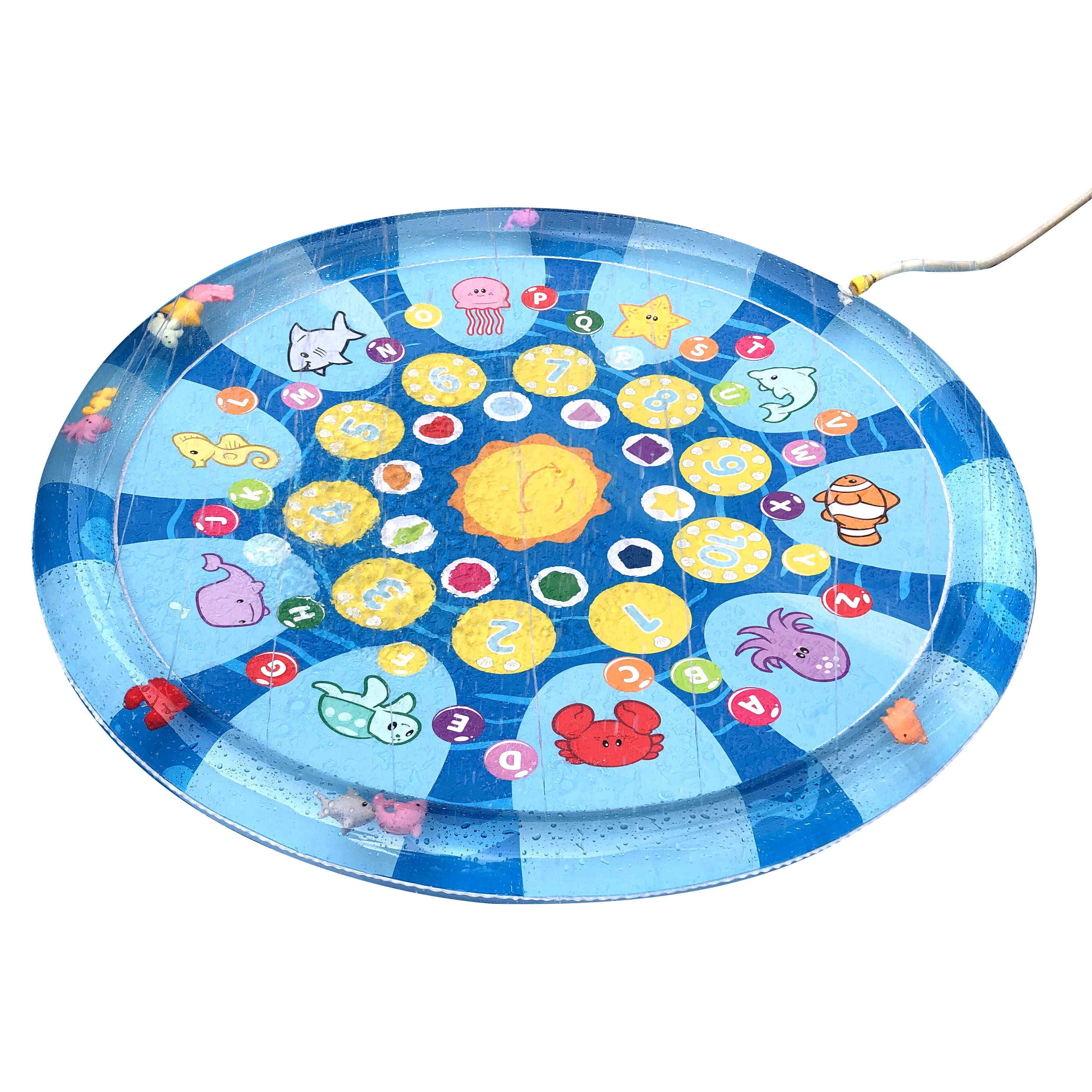 Sunny Days Kids Water Splash Pad with Swimming Figures and Spray