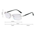 thumbnail image 3 of 2 Pairs of Men Silver Diamond Rimless Reading Glasses 4.00 Tinted Gray BIFOCAL Rectangular Readers Sunglasses +4.00 strength, 3 of 6
