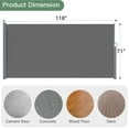 thumbnail image 2 of AECOJOY 118"x 71" Outdoor Retractable Side Awning, Folding Privacy Screen Waterproof Patio Awning, 180g Premium Polyester Fabric Room Divider for Patio, Garden and Terrace, Grey, 2 of 7