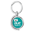 thumbnail image 1 of Good Mr Crown Art Deco Fashion Rotating Keychain Metal Keyring Holder, 1 of 2