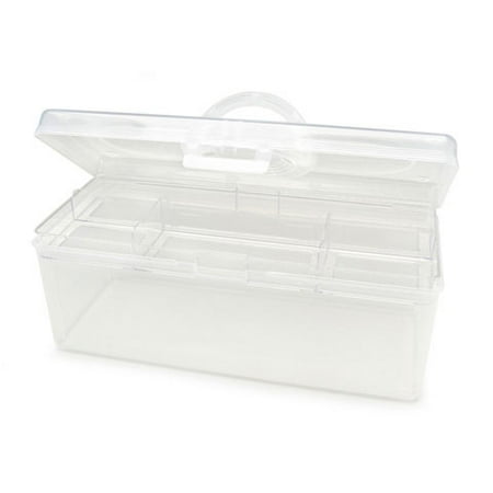 Darice Clear Plastic Craft Hobby Tote, 13.5 x 5.5 x 5.5 Inches