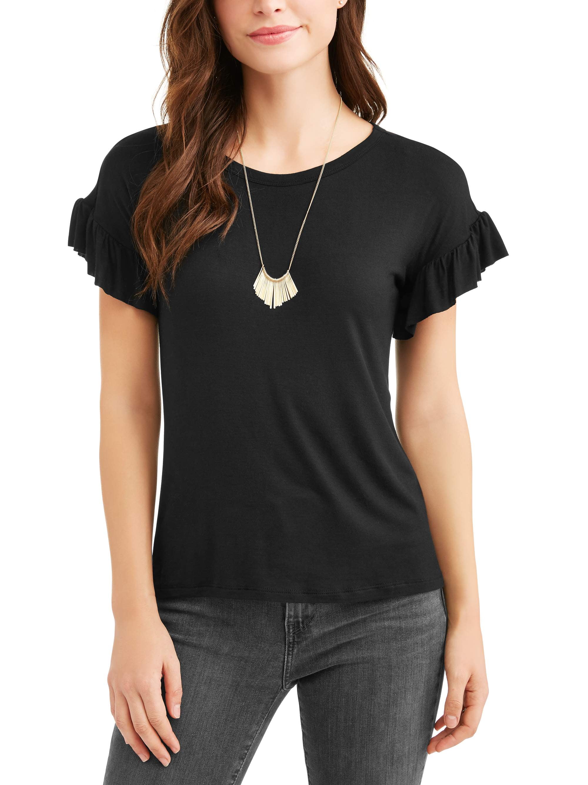 walmart ruffle sleeve top