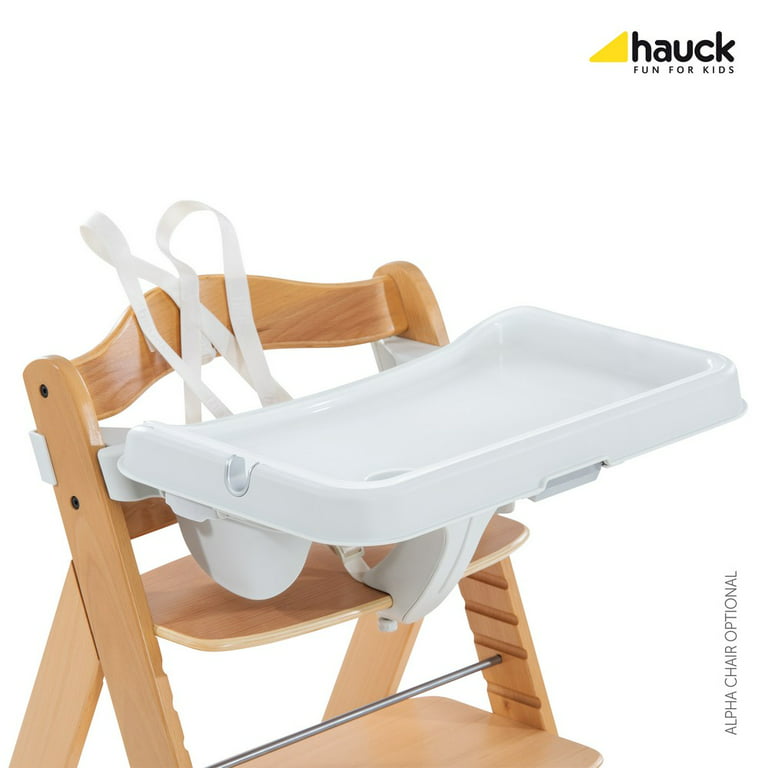 Hauck Alpha Tray & Harness, Moulding, Months Alpha, Cup for Edge, Adjustable 5-Point Elevated Table Set Removable Table, Hauck White, 6 3-in-1 Tray, Highchair Wooden