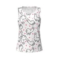 thumbnail image 4 of Xecao Alpacas and Hearts print women's scoop neck, loose-fit workout tank tops for the gym., 4 of 9