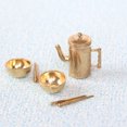 thumbnail image 2 of 1 Set Miniature Tea Kettle Bowls Chopsticks Doll House Dining Table Props, 2 of 9