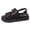 A-Black351, variant on Womens Platform Sandals Boho Fringe Dual Metal Buckle Elastic Ankle Strap Ladies Sandals Summer Outdoor Everyday Wear Casual Sandals