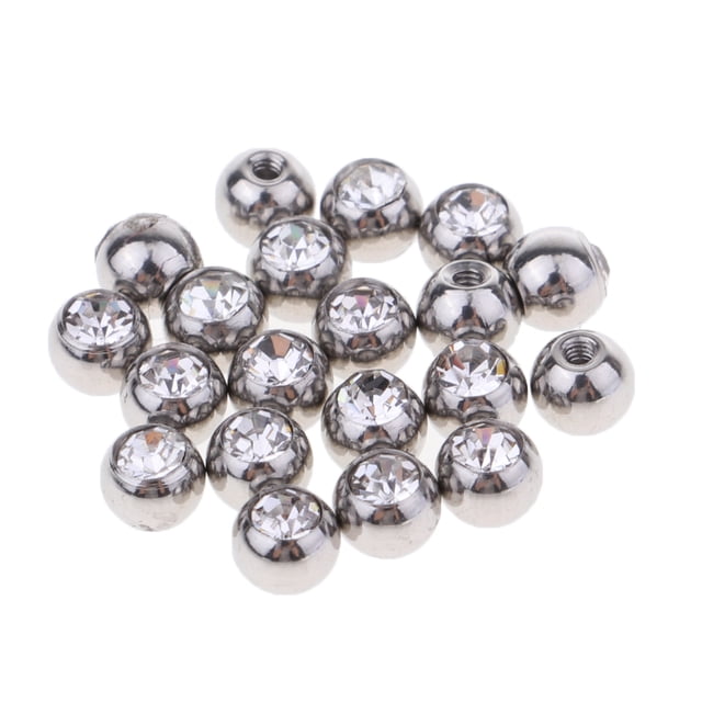 Bola de Reemplazo de joyería piercing de Acero inoxidable 20 piezas 1.2 x 3 mm Sunnimix Reemplazo de bolas piercing