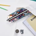 thumbnail image 6 of Haiem Colorful Floral Jellyfish Print Leather Pencil Case Art Supplies Case Zipper Pencil Pouch Stationery Storage Pencil Bag, 6 of 7