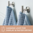 thumbnail image 4 of TOWN & COUNTRY EVERYDAY 4-Piece Textured Windowpane Washcloth Set, 13"x13", 100% Cotton, Plush & Absorbent 550GSM, Blue, 4 of 8