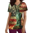 thumbnail image 5 of Gamivast Scrubs for Women Patriotic Star Print V-Neck Short Sleeve Nursing Scrubs with Pockets Quick Dry Moisture Wicking Scrub Tops Nursing Uniform, 5 of 5