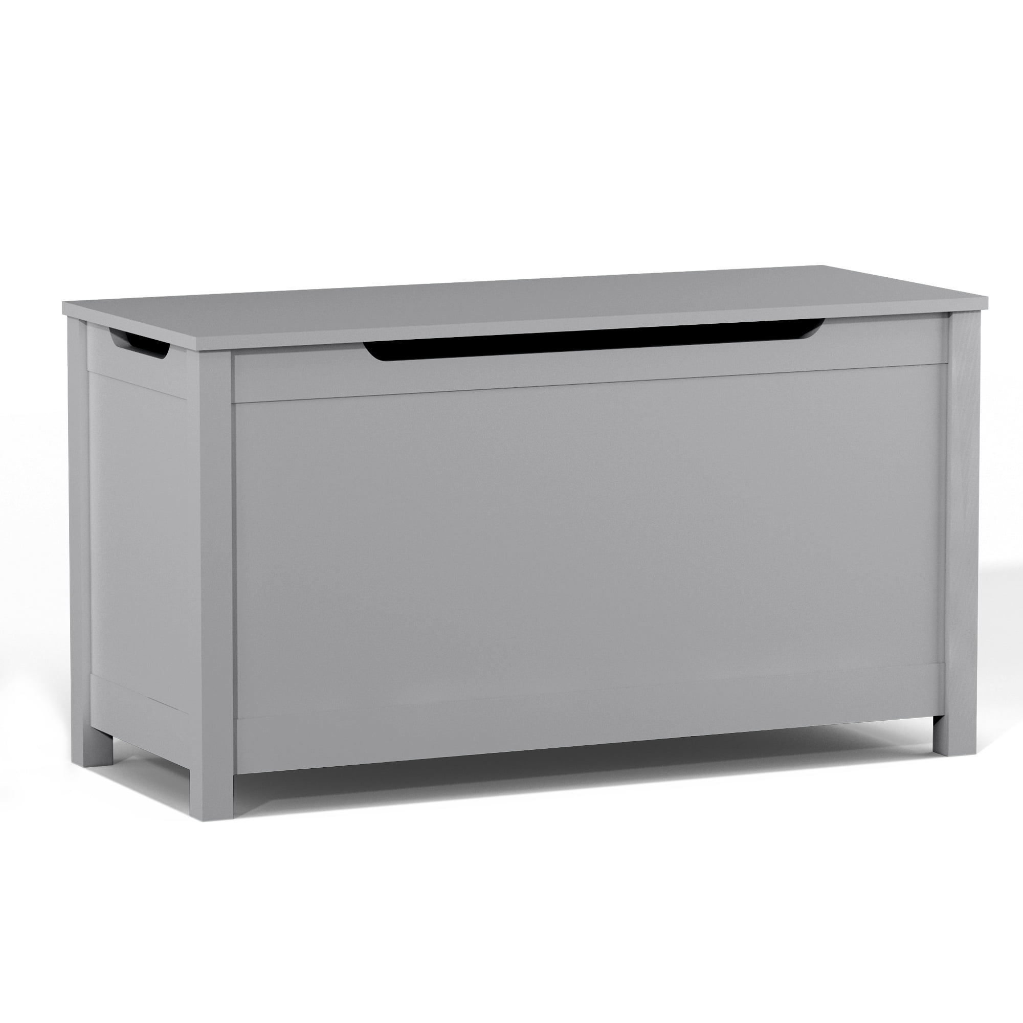 Peispie Kids Toy Storage Chest with Flip Top Lid, Large Capacity Wooden Toy Box for Playroom Bedroom, Safety Hinged Storage Bench for Children, Grey