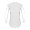 thumbnail image 6 of Doomiva Mens Latin Ballet Ballroom Dance Leotard Long Sleeve Mesh Splice Shiny Rhinestones Shirts White L, 6 of 7